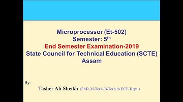 Microprocessor Question Paper-2019, PART-A solution, SCTE Assam.