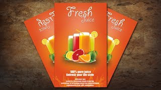 juice fruit poster banner flyer photoshop