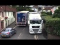 Lorries turning in Storrington