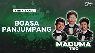 Trio Maduma - Boasa Pajumpang (VIdeo Lirik)