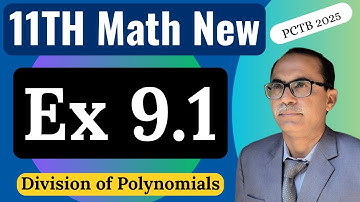 Exercise 9.1 Chapter 9 || 11Th Class Math New Book 2025 PCTB