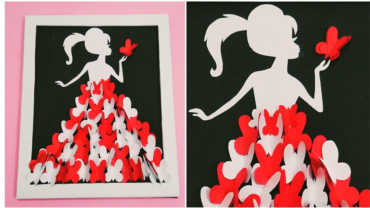 Making Girl With Butterfly Dress Doll Wall Hanging Idea Diy Room