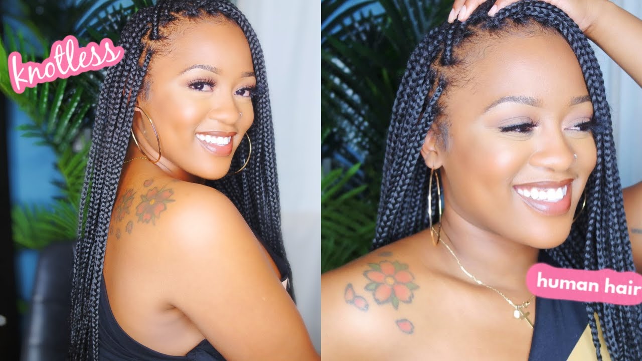 Diy Knotless Goddess Box Braids W/ Human Hair | For Beginners - Youtube