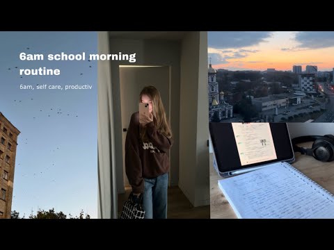 моё школьное утро | my 6am school morning routine