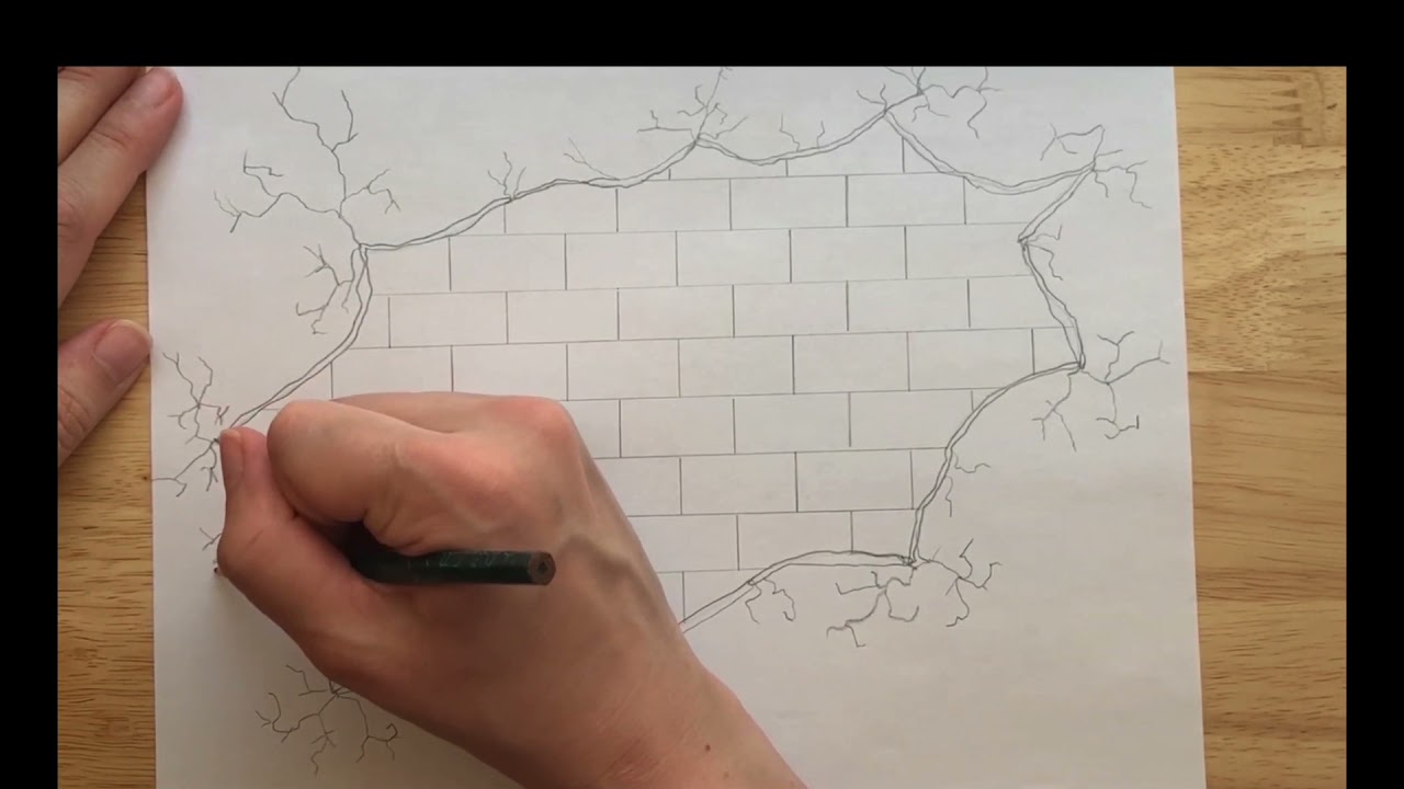 How to Draw a Brick Wall Design - YouTube