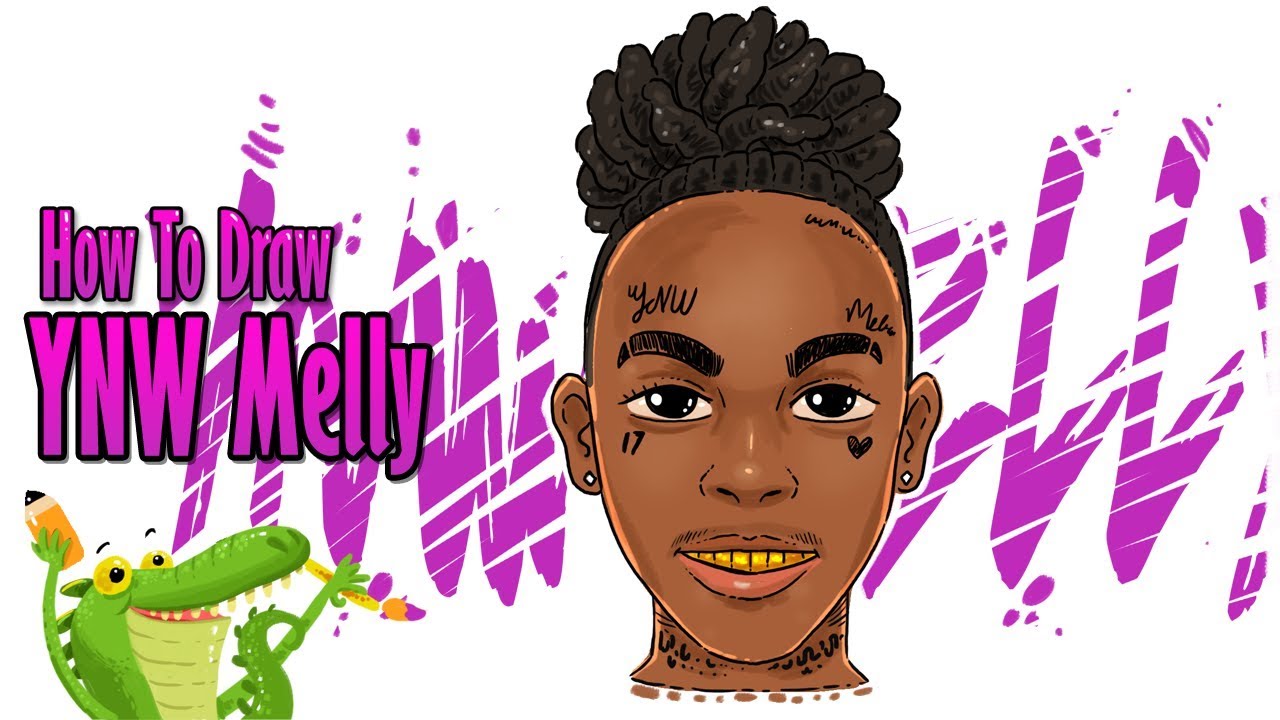 how to draw ynw melly step by step, how to draw ynw melly, how to...