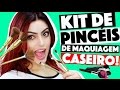 CRIANDO KIT DE PINCEIS CASEIROS COMPLETO SEM GASTAR NADA 🙅 | KIM ROSACUCA