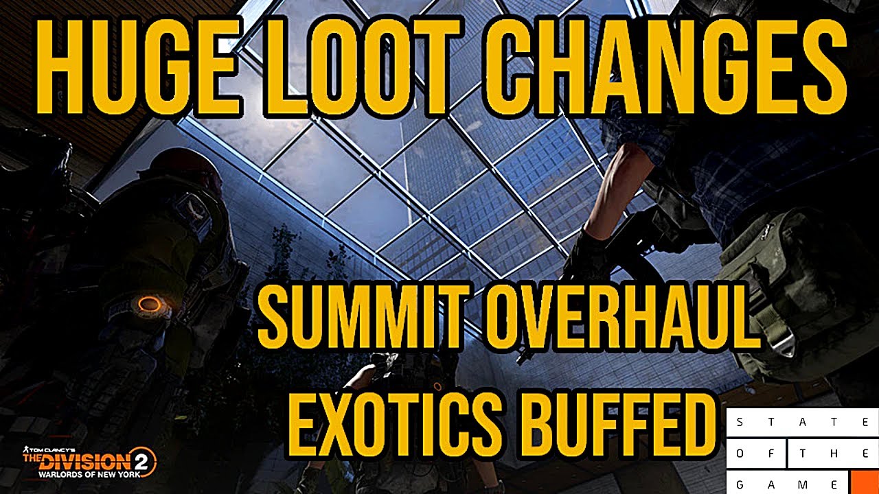 The Division 2 | News Update TU11 Loot Changes | Summit Loot Overhaul | Exotics get major buff