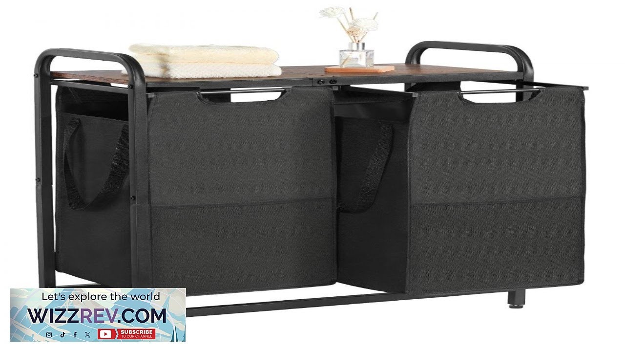 VEVOR 2 Section Laundry Sorter Large Laundry Hamper with Metal Frame
