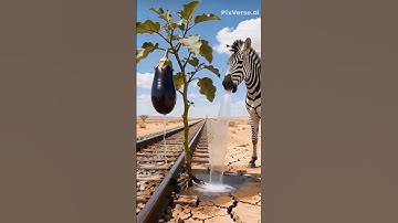 Zebra saved the brinjal tree from drying up by watering it 😭 #ai​ #save​ #tree​ #zebra​