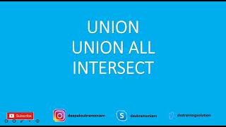 OPERATORS |  UNION | UNION ALL | INTERSECT |  Tamil in 3 minutes | SQL DEVELOPER