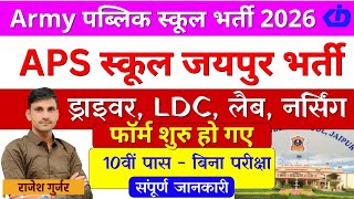 APS School Jaipur New Vacancy 2026 | आर्मी पब्लिक स्कूल नई भर्ती फॉर्म शुरू 2026 | Kdi Rojgar