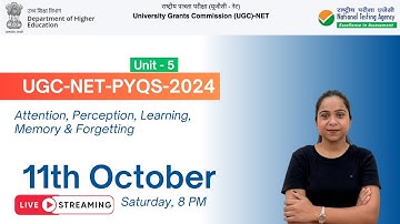 NET-PYQs-2024. Unit-5(Attention,Perception,Learning,Memory & Forgetting) @psychlearning  #psychology