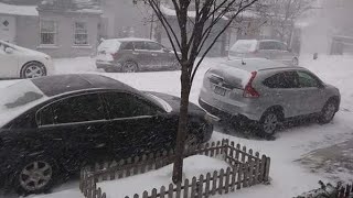 NEW YORK CITY 2018 / First snow blizzard this year! [4K]