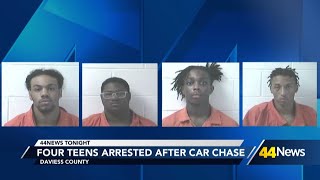 Suspicious car chase in Daviess County ends with 4 Evansville teens arrested