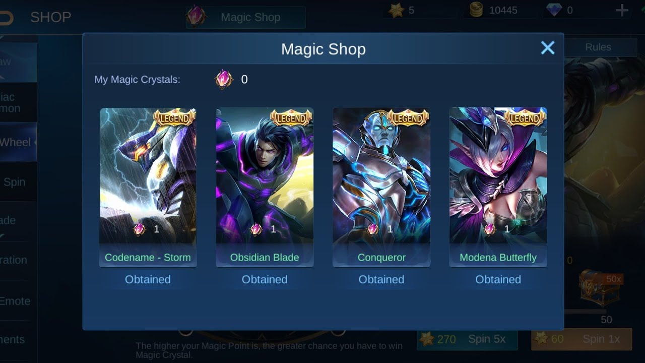 ALL SKIN OBTAINED IN MOBILE LEGENDS - YouTube