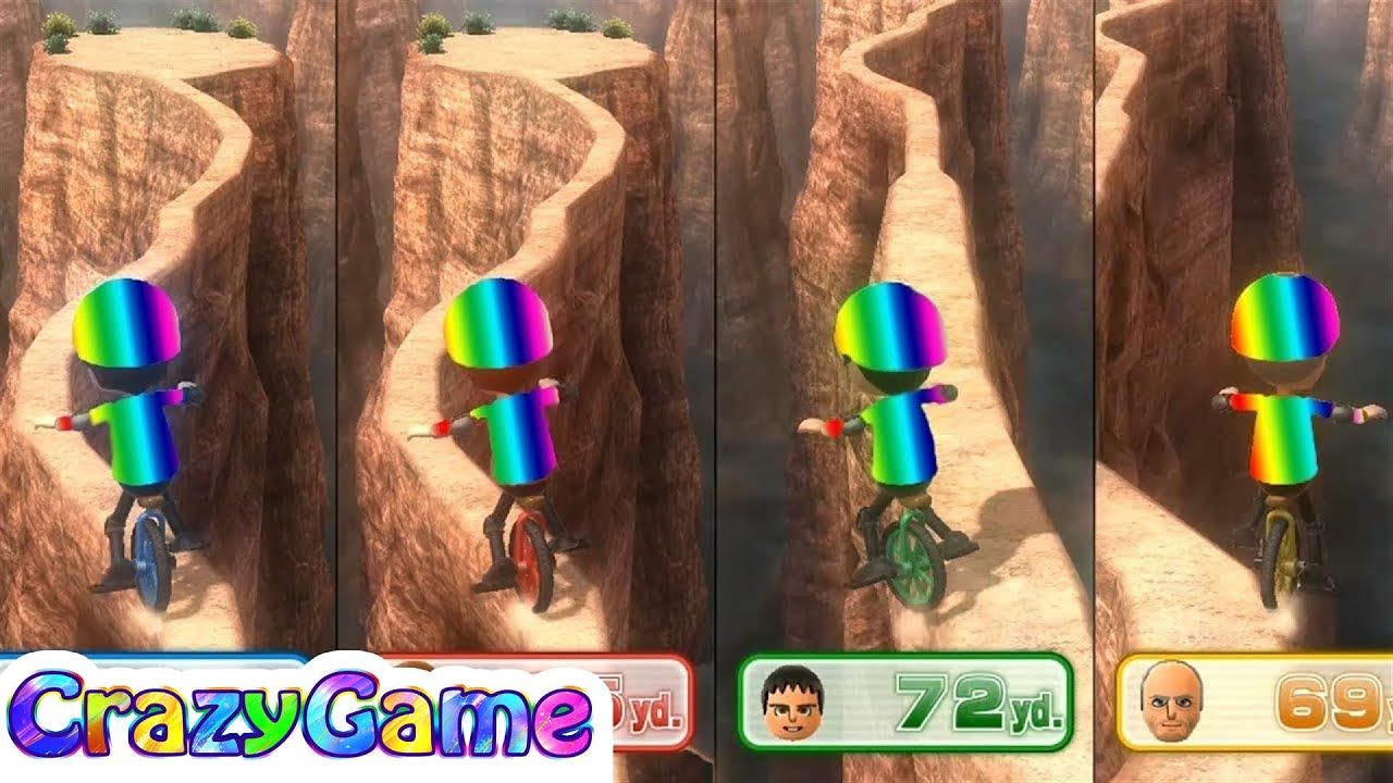 Wii Party U - Cliff Riders w/ other Minigames Gameplay (2 Player)
