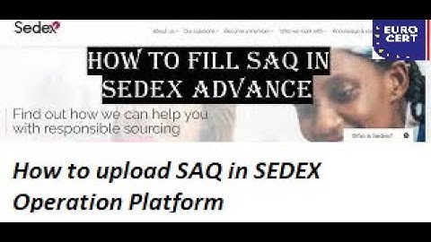 How to fill SAQ in SEDEX ADVANCE