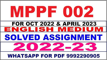 mmpf 2 solved assignment 2022-23 in english | mmpf 2 solved assignment 2022-23 | mmpf 2 2023