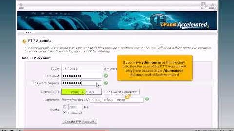 How to create additional FTP accounts in cPanel