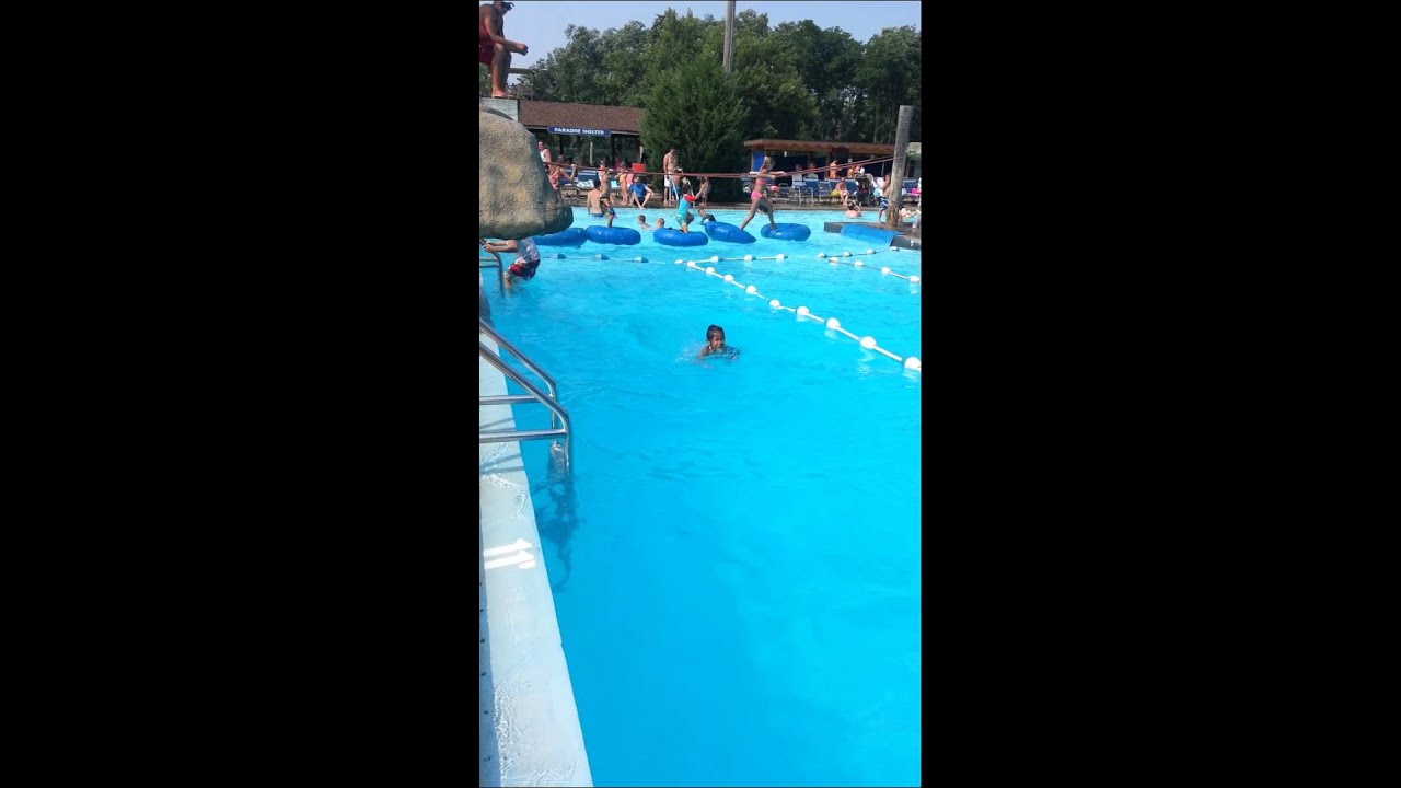 Sophie diving unto 11 feet pool - YouTube