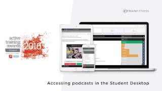 How to access podcasts in the TRAINFITNESS Student Desktop screenshot 1