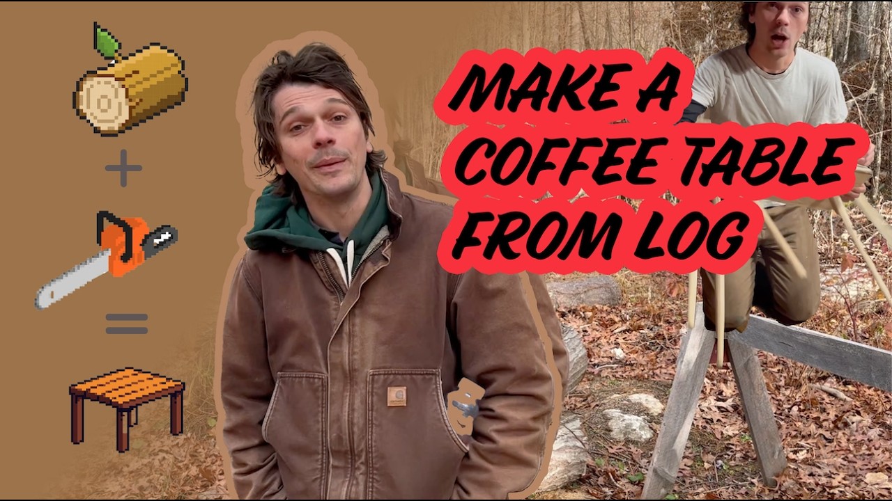 Making a Coffee Table from a Log - Forest Furniture: Ep 1 - Chainsaw Milling & Making Pegs