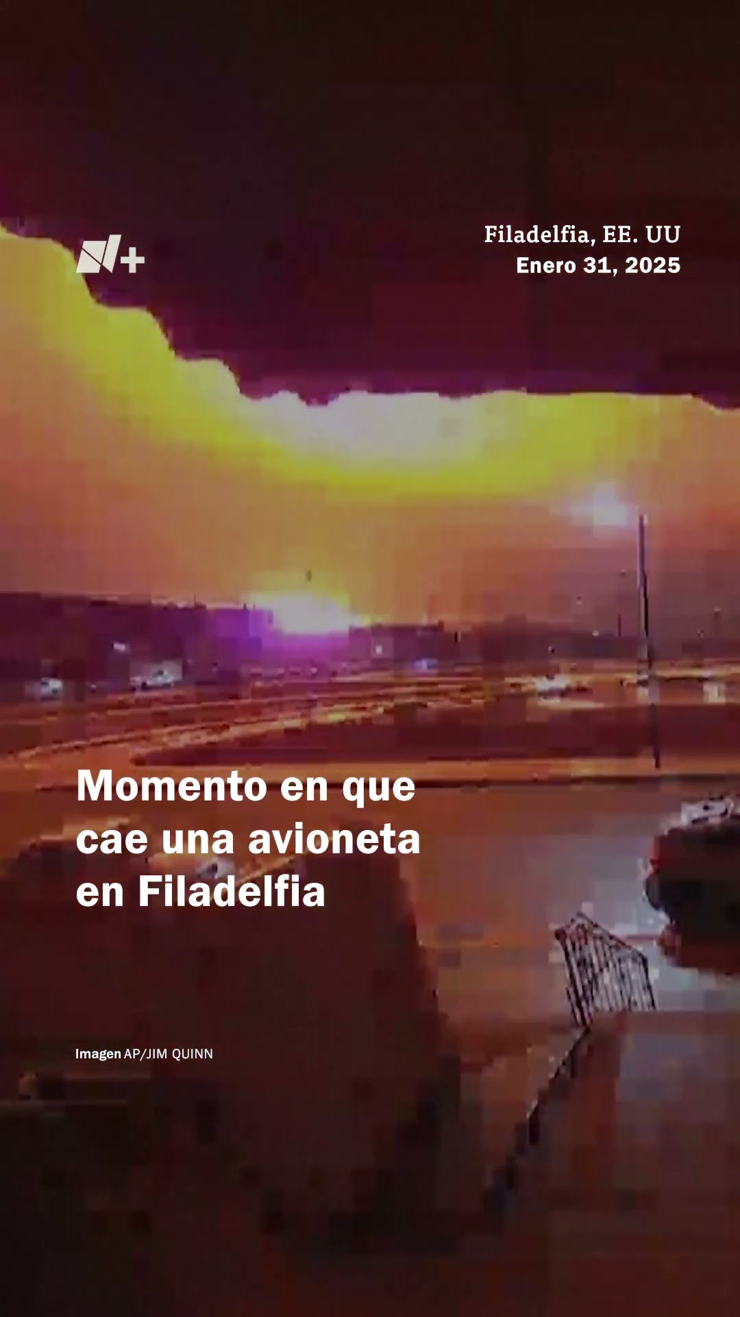 Momento en que cae avioneta en Filadelfia N+ #Shorts