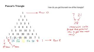 Pascal's Triangle &  Combinatorics