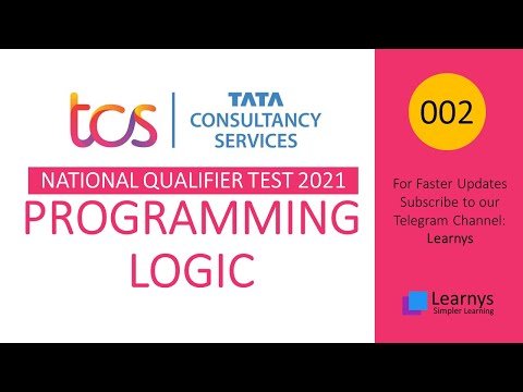 Programming Logic for TCS NQT Video 002