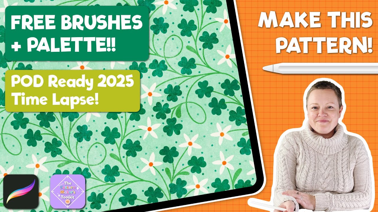 St Patricks Day Shamrock Pattern Illustration in Procreate | Free ...