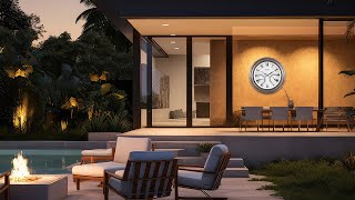 Dark Grey Oak 24-inch Outdoor Clock – Timeless Design with Modern Features