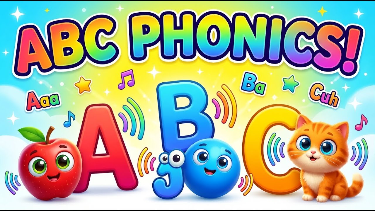 ABC Phonics Song A–Z 🔤 | Learn Letter Sounds | a-a-a Apple | Phonics for Toddlers