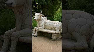 🐂 Stone Bull Bench Restoration Timelapse | From Raw Stone to Viral Garden Masterpiece | #ai #cow