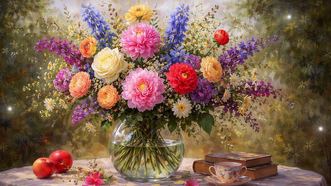Spring Morning Still Life | Floral Cottage Art | TV ART GALLERY