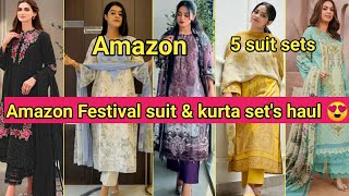 Partywear Designer Festive Suit, Kurta Sets Haul | Amazon Festive Kurta Set Haul | Amazon