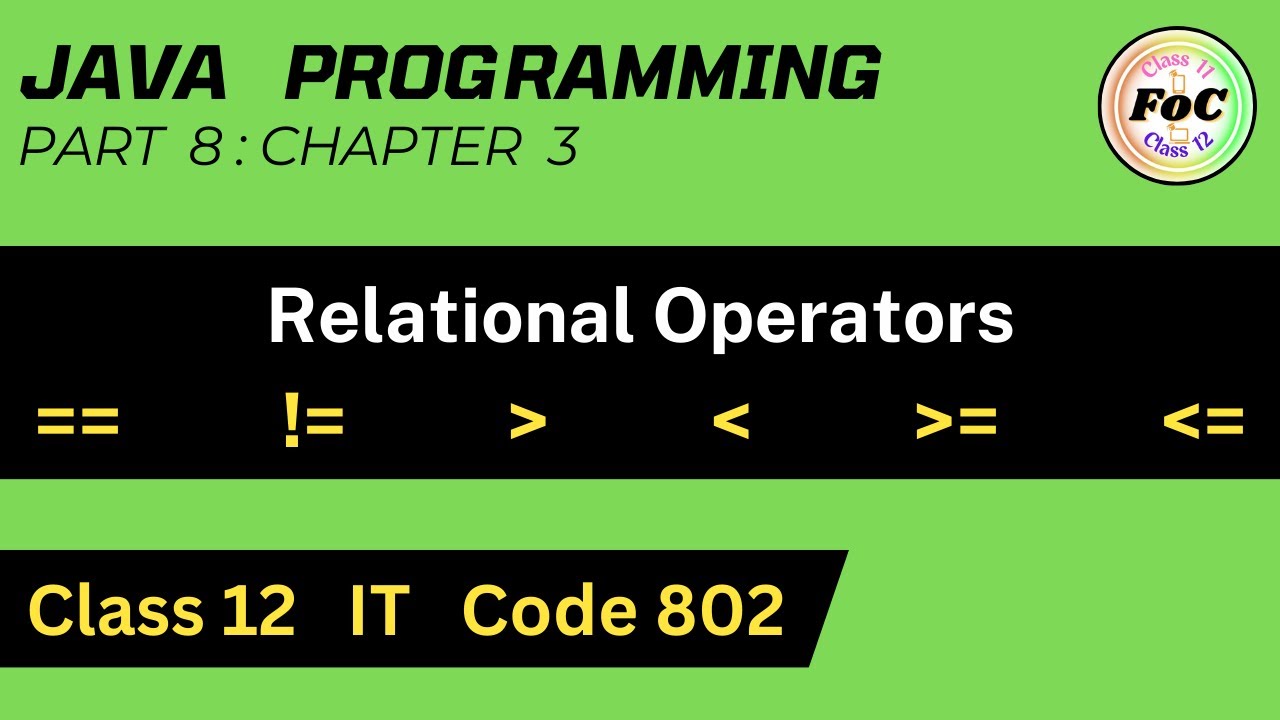 Java Class 12 | Relational Operators | Unit 3 Information Technology IT ...