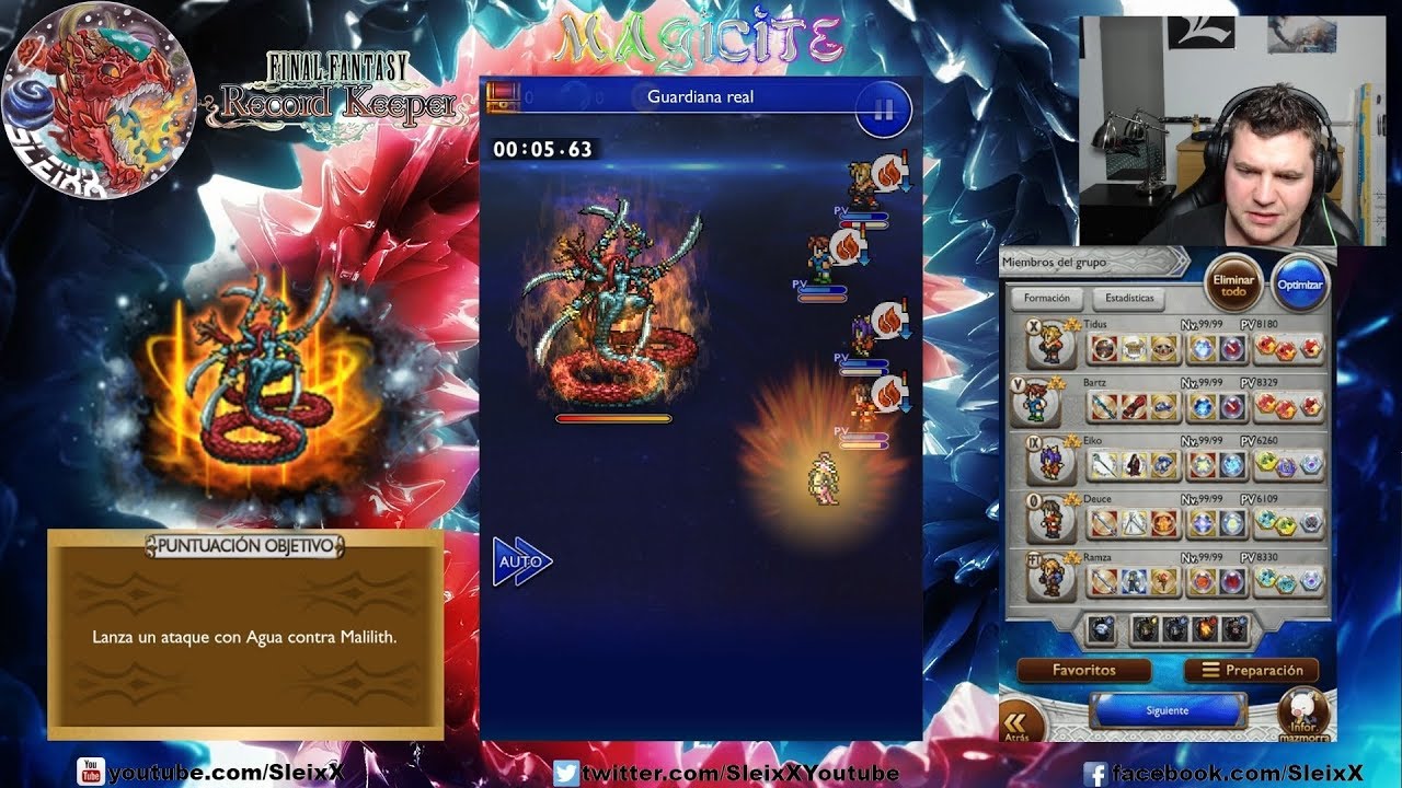 FFRK Mazmorra de Magicita de Fuego - Malilith ``41:01´´ - YouTube
