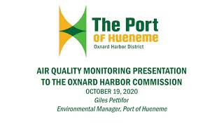 Air Quality Monitoring Presentation - Port of Hueneme