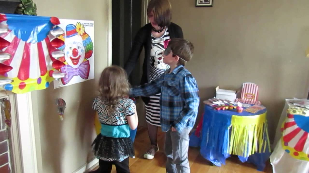 Haley And Buggie Playing Pin The Nose On The Clown