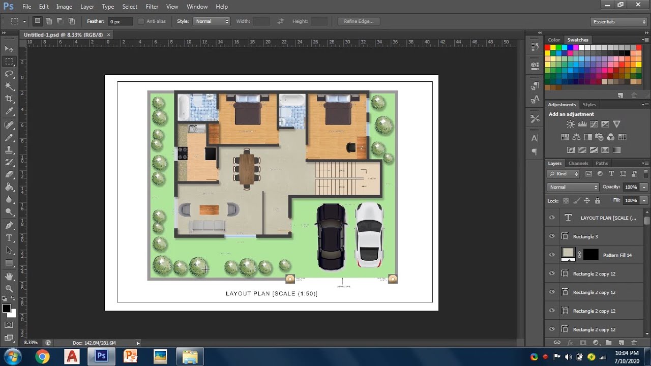 How to Render a Plan in Photoshop (Part 2) | Easy Rendering Tutorial ...
