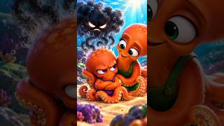 Little Octopus Gets SO MAD… Then This Happens! 🐙💜 #Shorts #Cartoon #Shortvideo