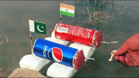 Experiment:Rocket powered boat Amazing Reaction| Fire Domino