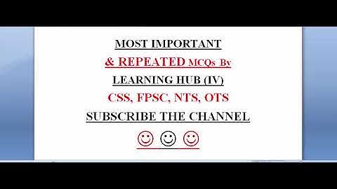 Sub-Inspector || Assistant Director || ASI || MoD || MCQs from Past Papers of NTS, OTS, FPSC & CSS