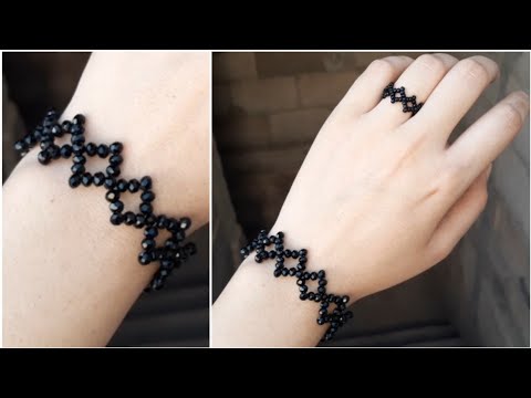 Black Beauty 🖤 How To Make Simple Beaded Bracelet. Perlen armband