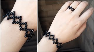 Black Beauty  How To Make Simple Beaded Bracelet. Perlen armband