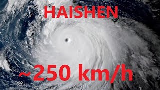 Toàn cảnh siêu bão HAISHEN trên Thái Bình Dương từ vệ tinh | Super typhoon HAISHEN himawari GeoColor
