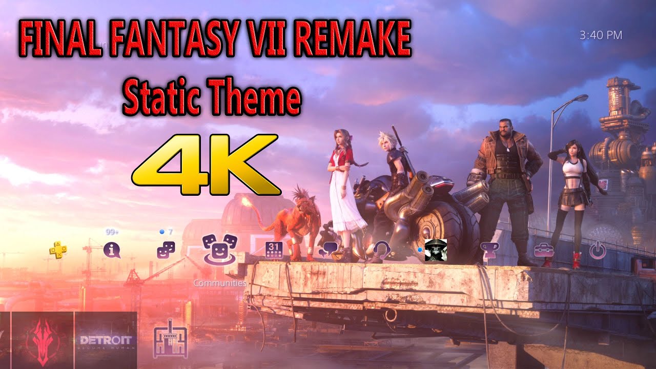 FINAL FANTASY VII REMAKE Static Theme 4K PS4 2020