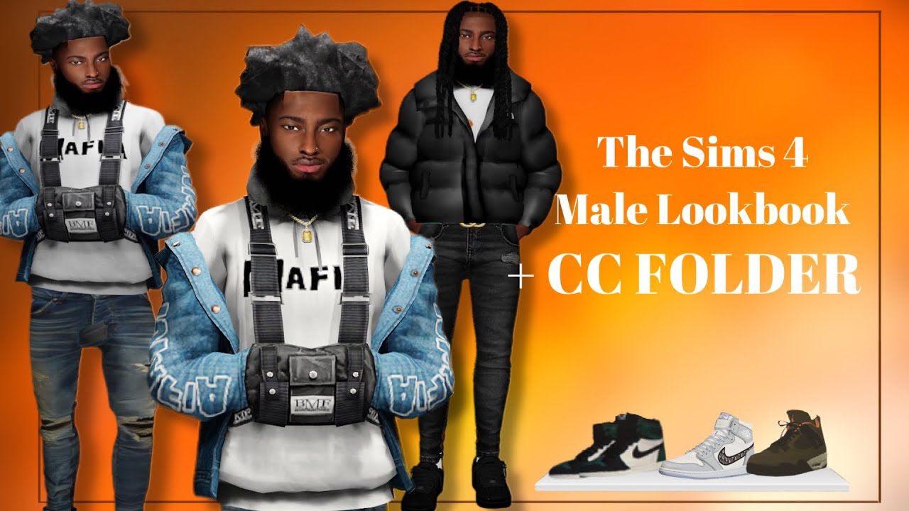 The Sims 4 Urban Male Lookbook | CAS + CC Folder | Realistic Sim - YouTube