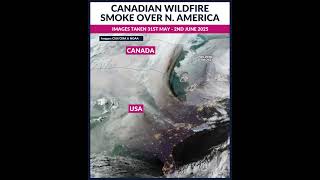 Canadian wildfire smoke over North America from space